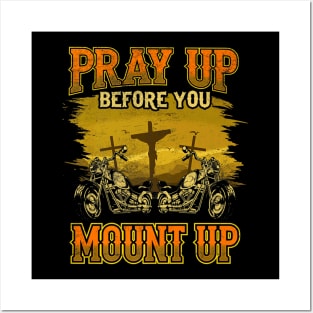 Motorcycle Cross Pray Mount Jesus Lover Posters and Art